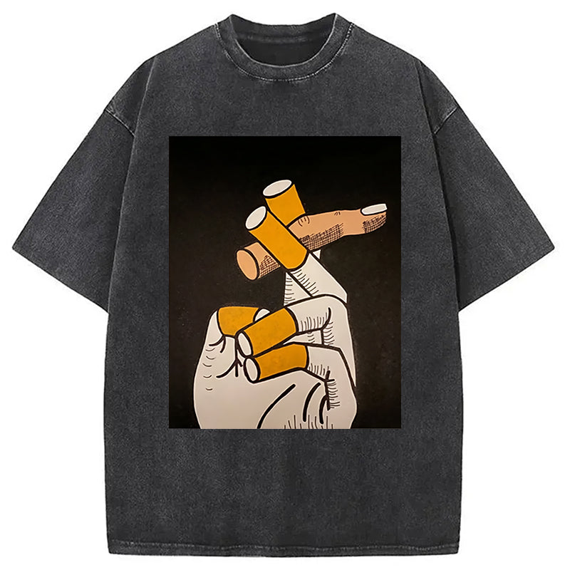 bbb Finger Cigarette Washed T-Shirt