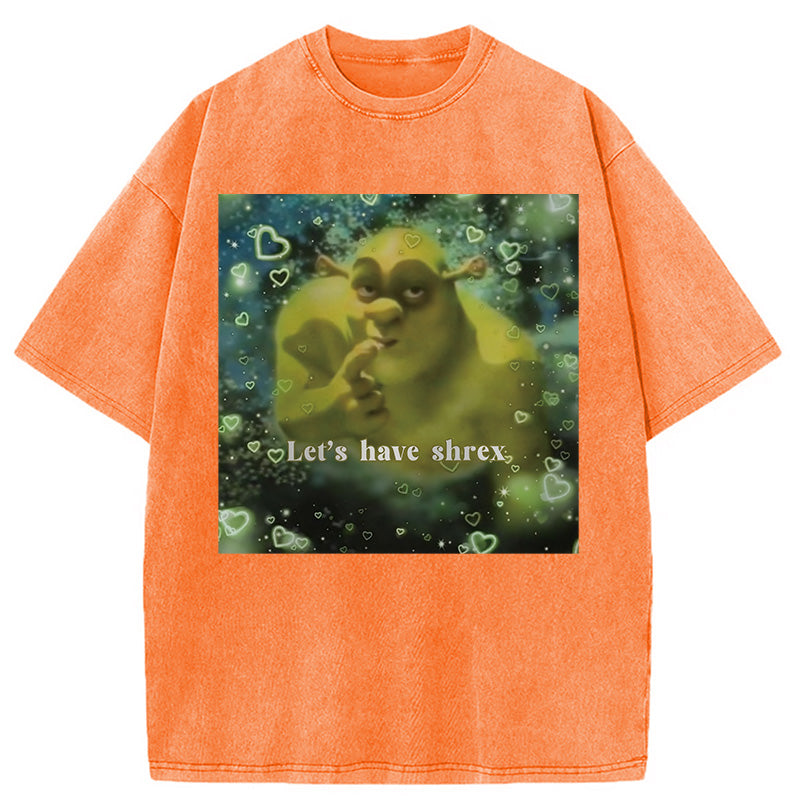 bbb Let's Have Shrex Ironic Funny Washed T-Shirt