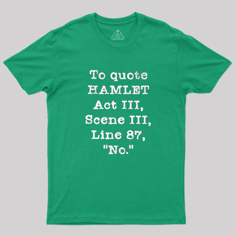 To Quote Hamlet Act III  T-Shirt