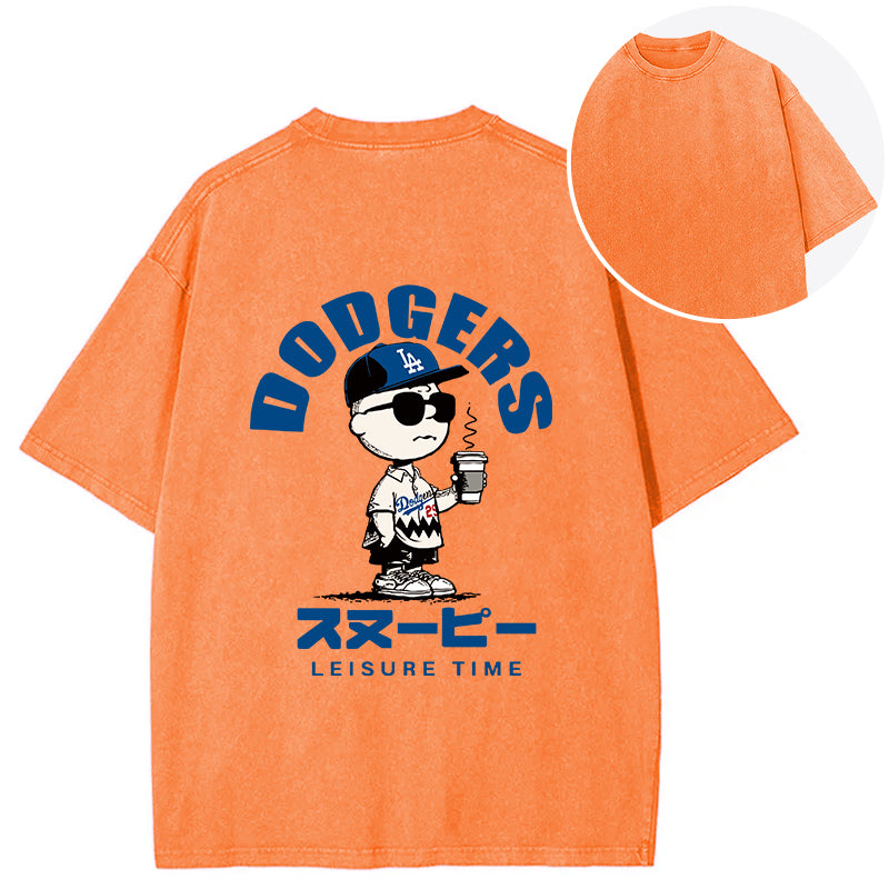 bbb Dodger Snoopy Vintage Japanese Back Washed T-Shirt