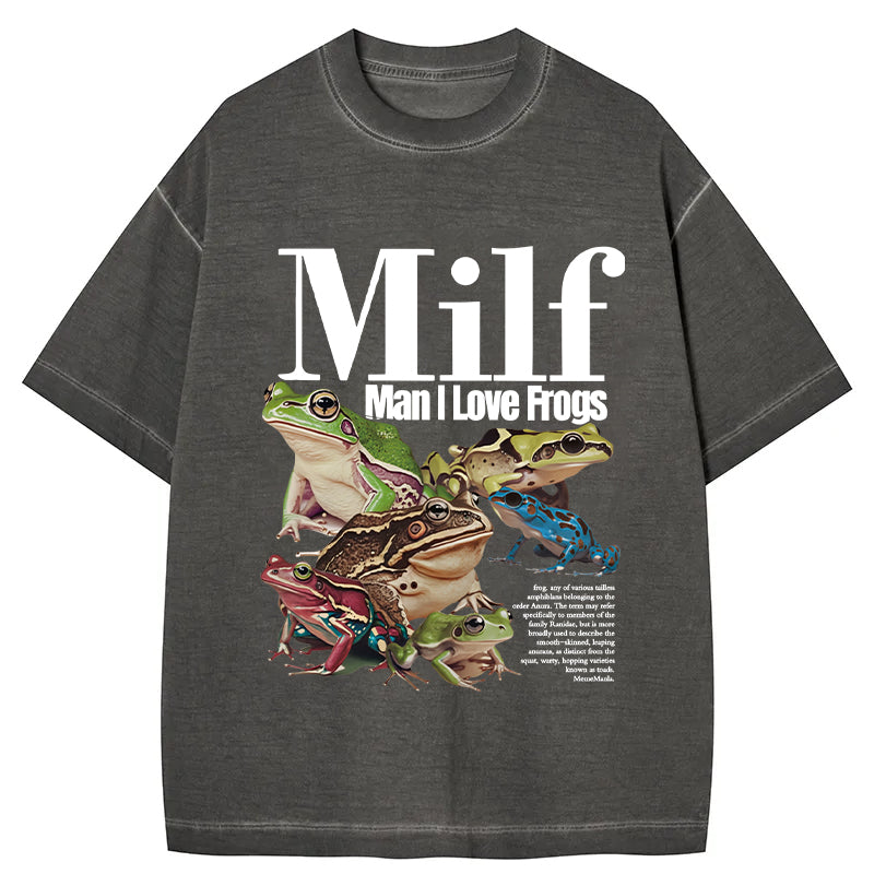bbb Man I Love Frogs Meme Gradient Washed T-Shirt