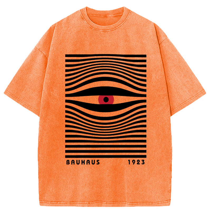 bbb Geometric Eyes Printed Washed T-Shirt