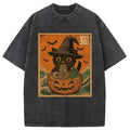 bbb Halloween Cat Eating Ramen Washed T-Shirt