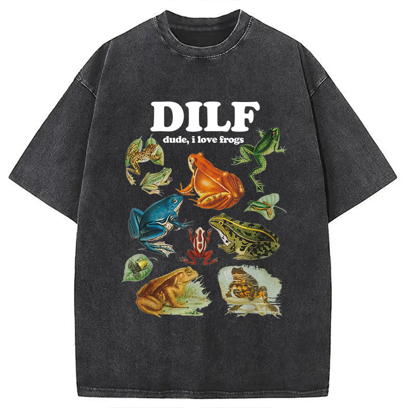 bbb Dude I Love Frog Washed T-Shirt