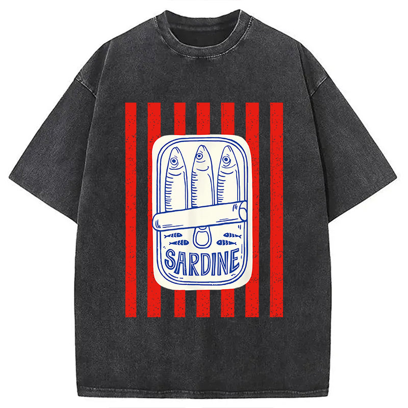 bbb Les Sardines Red Stripes Fisherman Washed T-Shirt