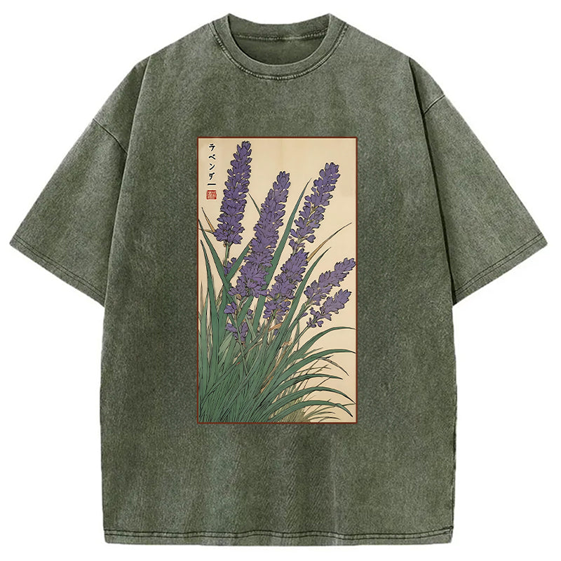 bbb Lavender Ukiyo-e Japanese Washed T-Shirt