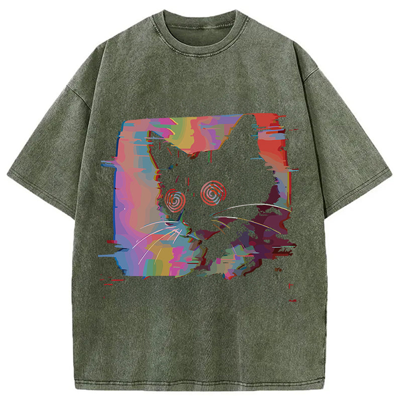 bbb Glitch Cat Washed T-Shirt