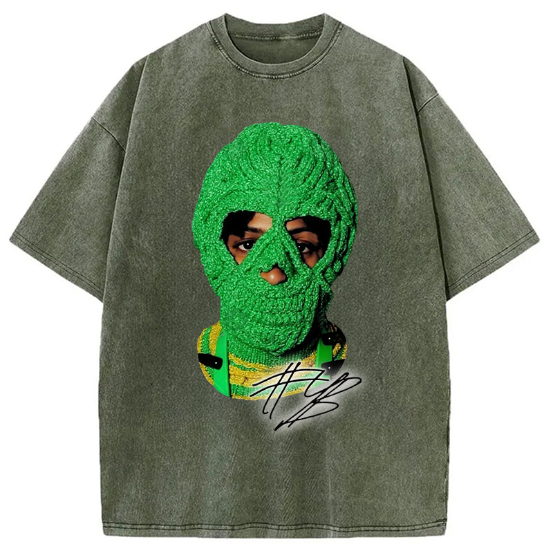 bbb NBA Youngboy Big Face Masa Washed T-Shirt