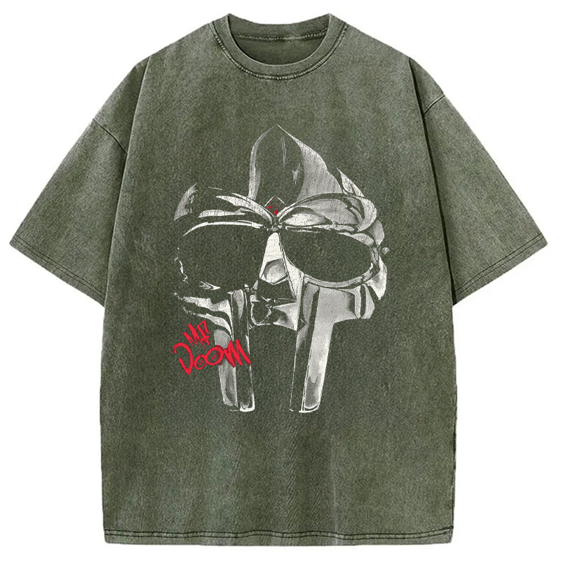 bbb Mf DOOM Halftone Illustration Washed T-Shirt