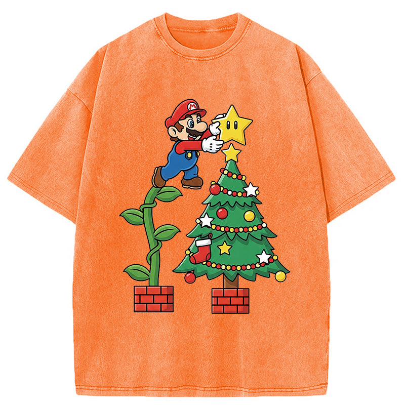 bbb Super Mario Christmas Washed T-Shirt