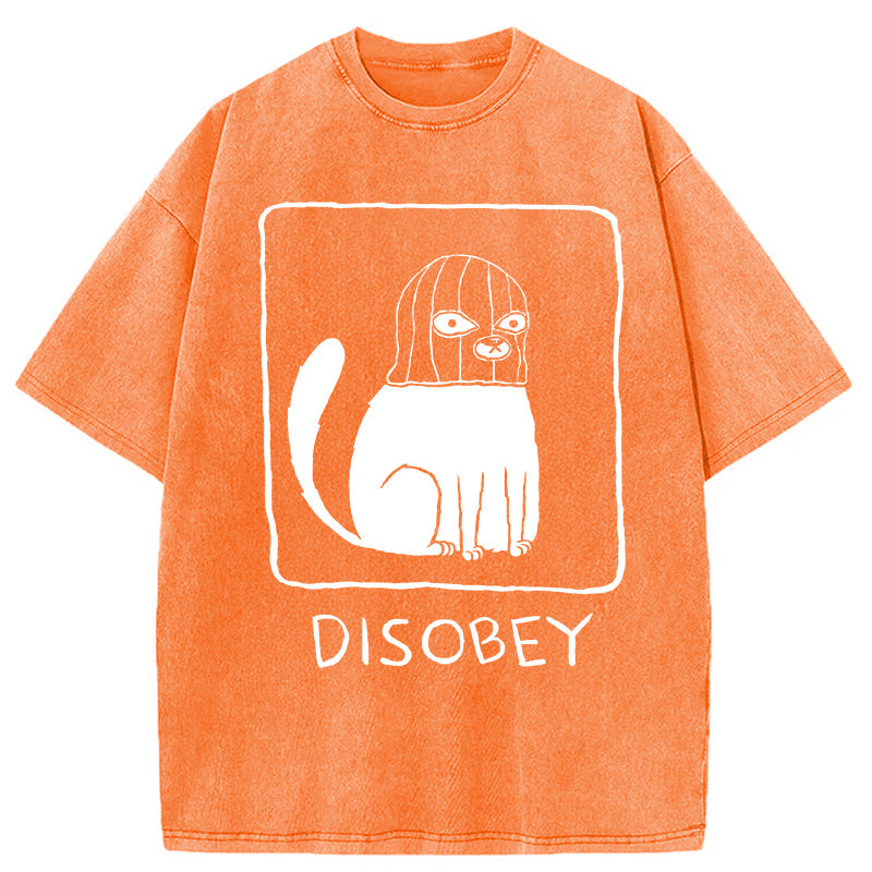 bbb Disobey Cat Washed T-Shirt