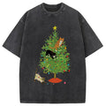 bbb Cats Playing On The Christmas Tree Washed T-Shirt