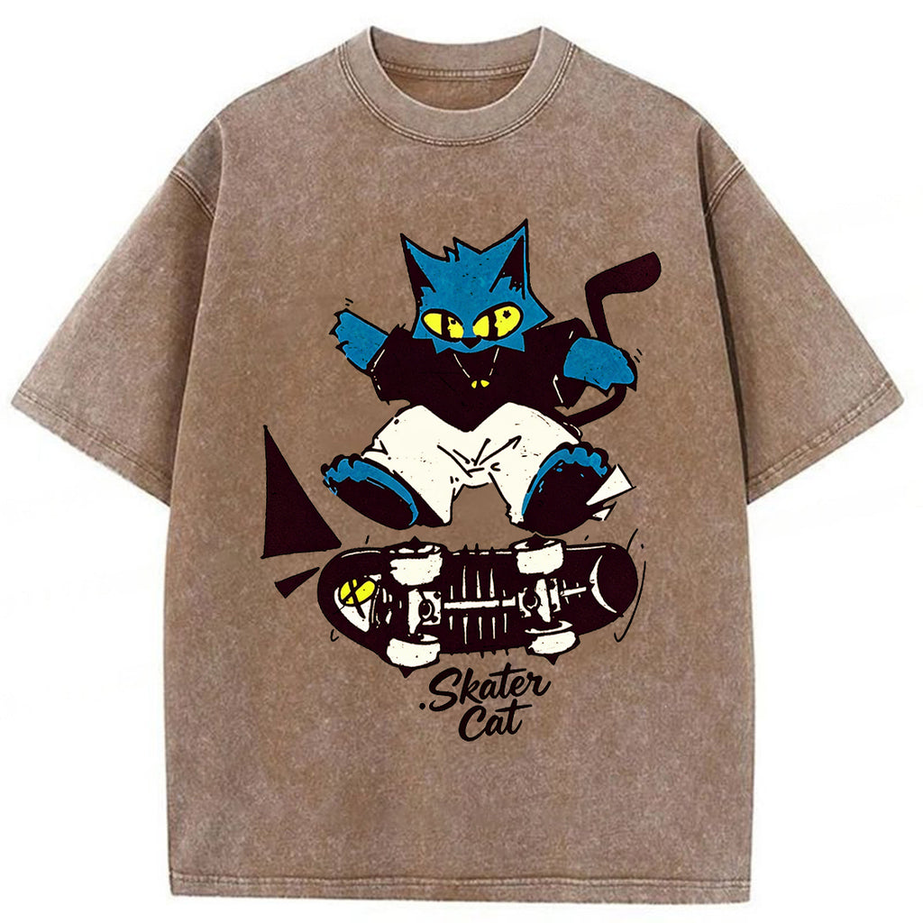 bbb Skater Cat Washed T-shirt