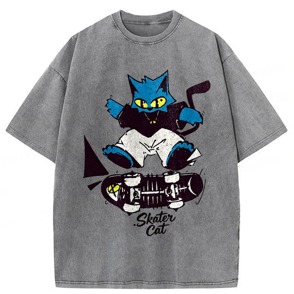 bbb Skater Cat Washed T-shirt