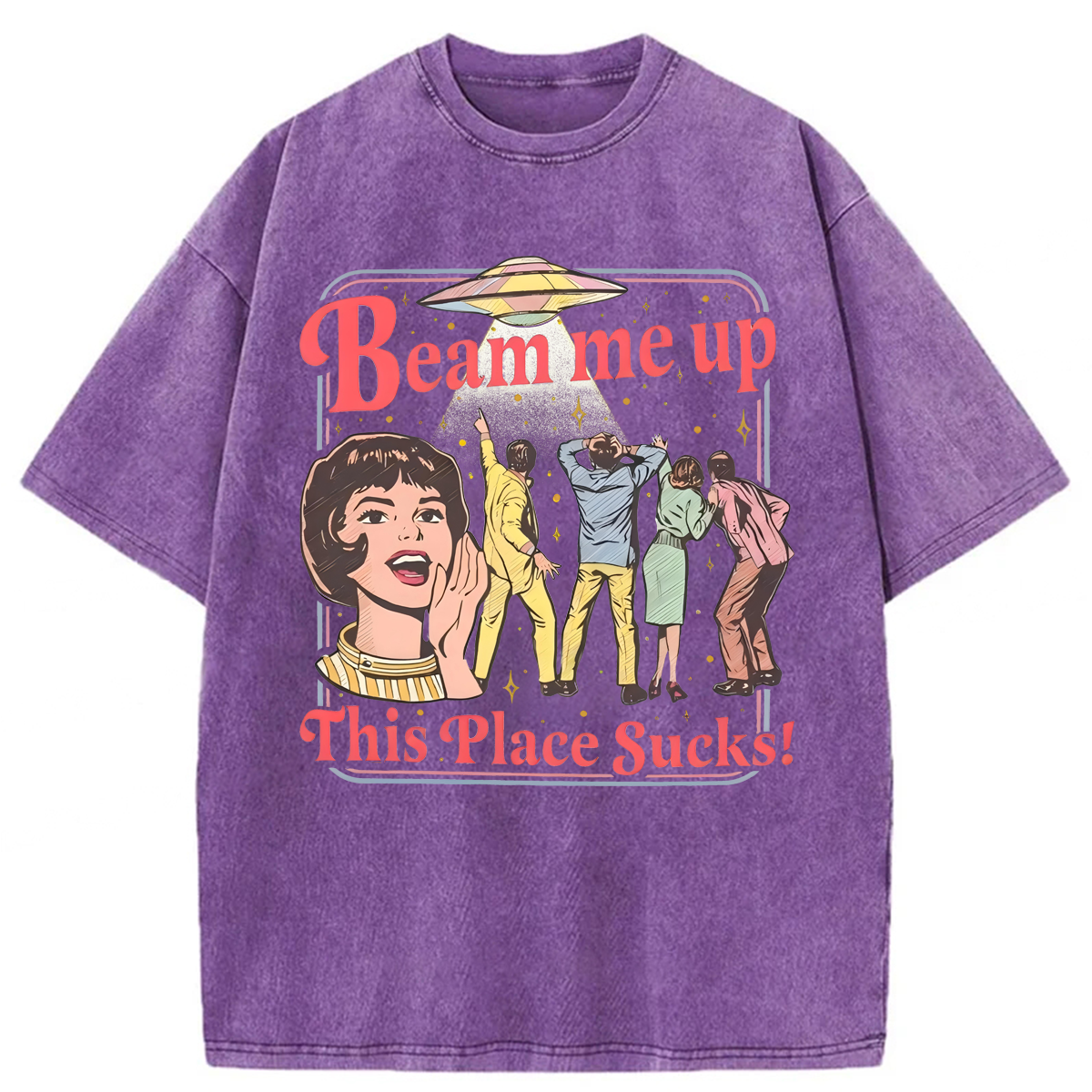 bbb Beam Me Up This Place Sucks Washed T-shirt