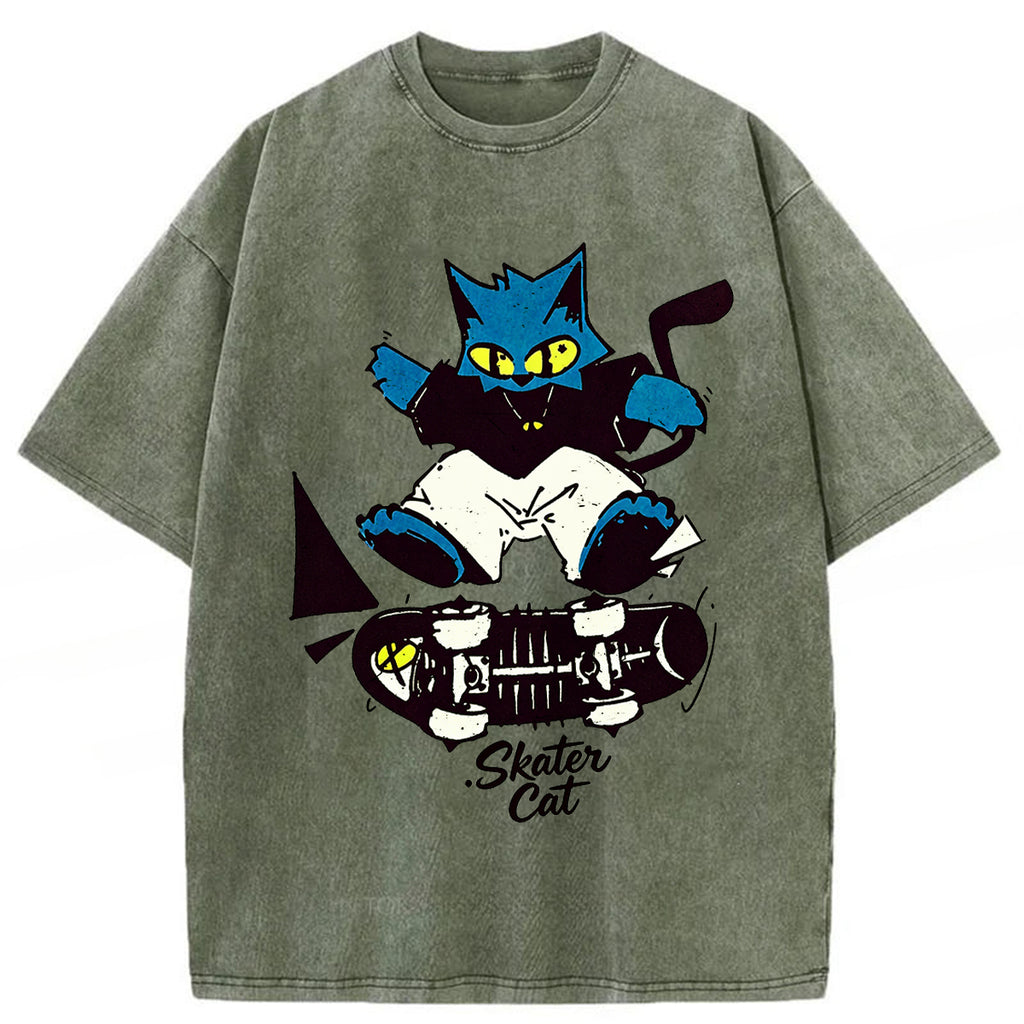 bbb Skater Cat Washed T-shirt