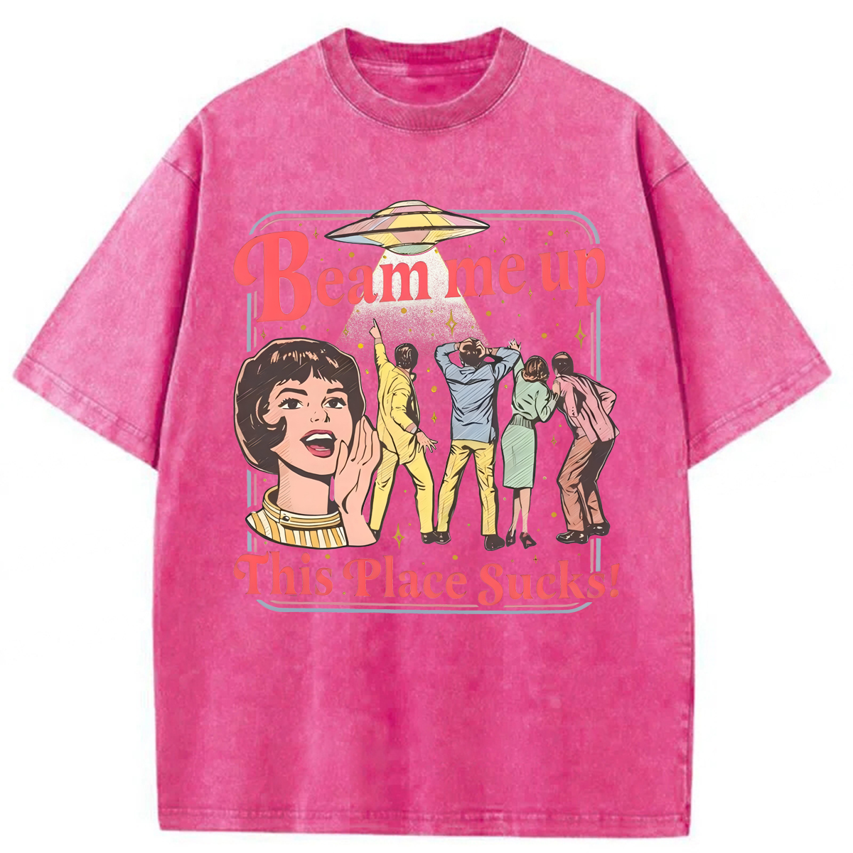 bbb Beam Me Up This Place Sucks Washed T-shirt