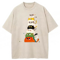 bbb Colorful Cats Stack High Washed T-shirt