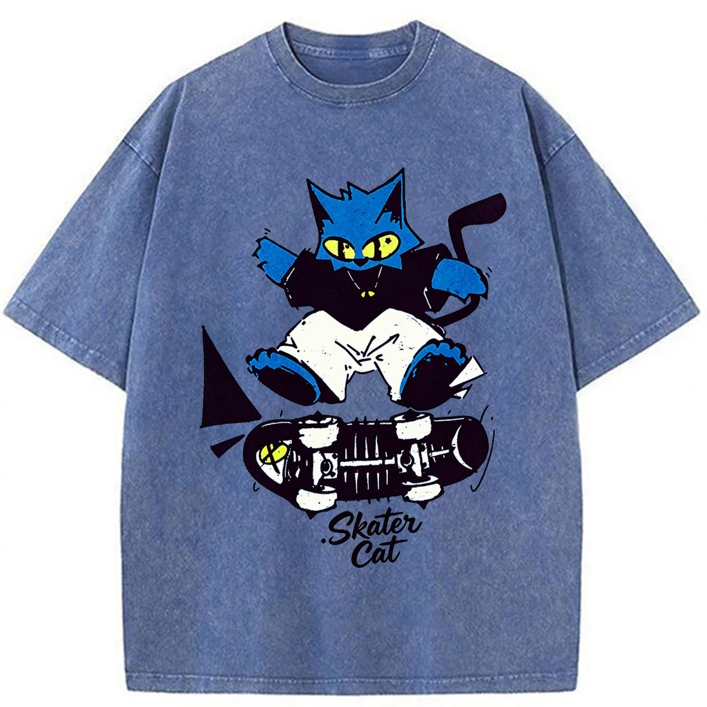 bbb Skater Cat Washed T-shirt