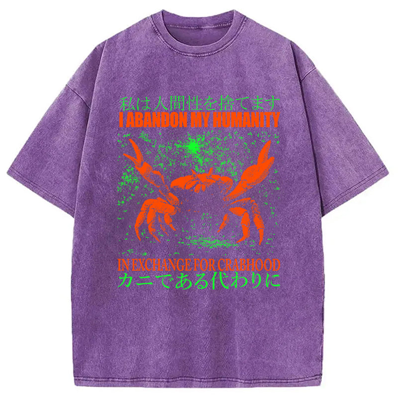 bbb Vintage Japanese Crab Jokes Washed T-Shirt