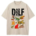 bbb DILF Man I Love Frogs Funny Meme Washed T-Shirt