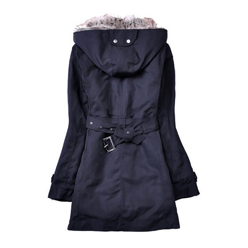Warm Women's Winter Coat - Tailored Mid Thigh, Hooded