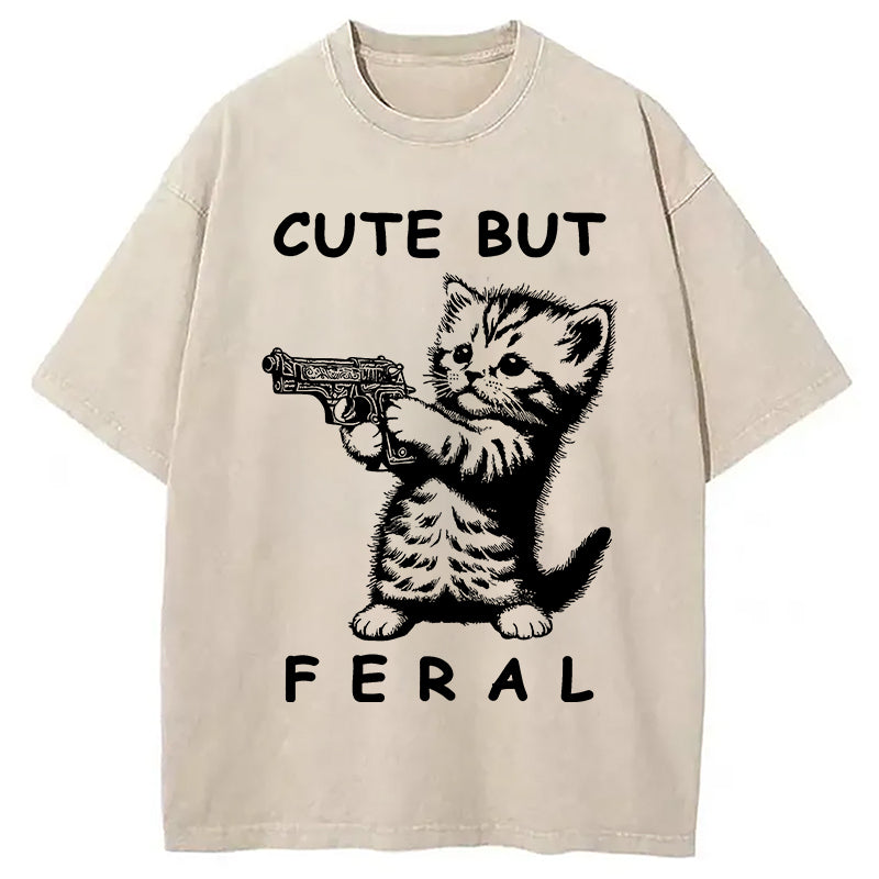 bbb Ferocious Cat Washed T-Shirt