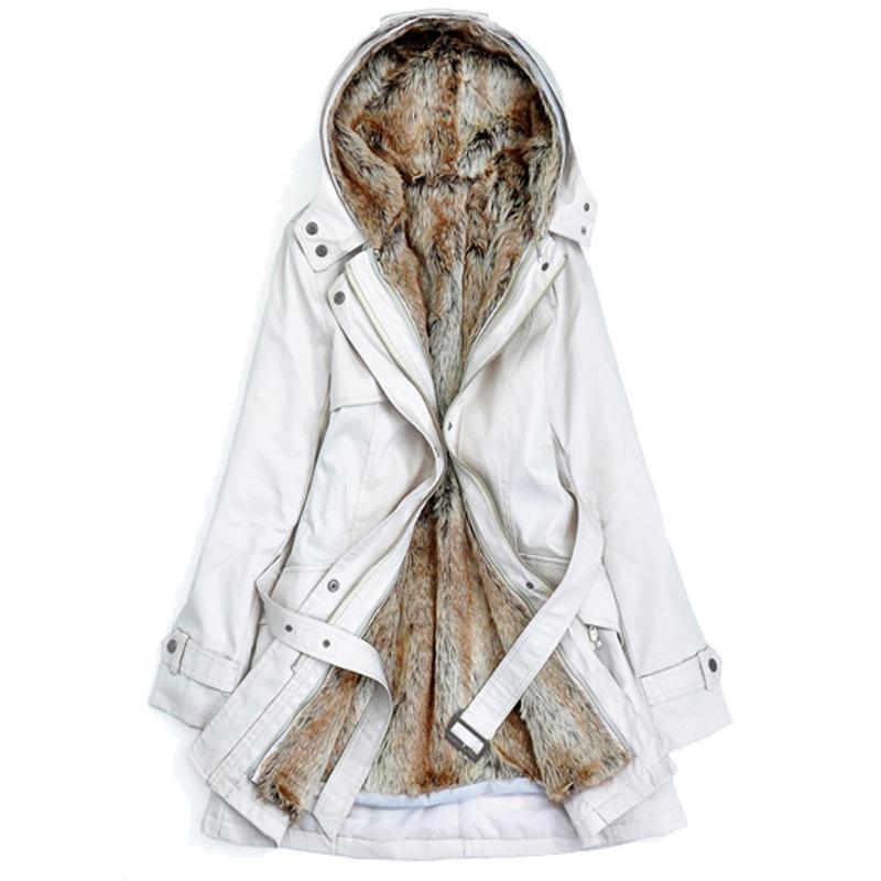 Warm Women's Winter Coat - Tailored Mid Thigh, Hooded