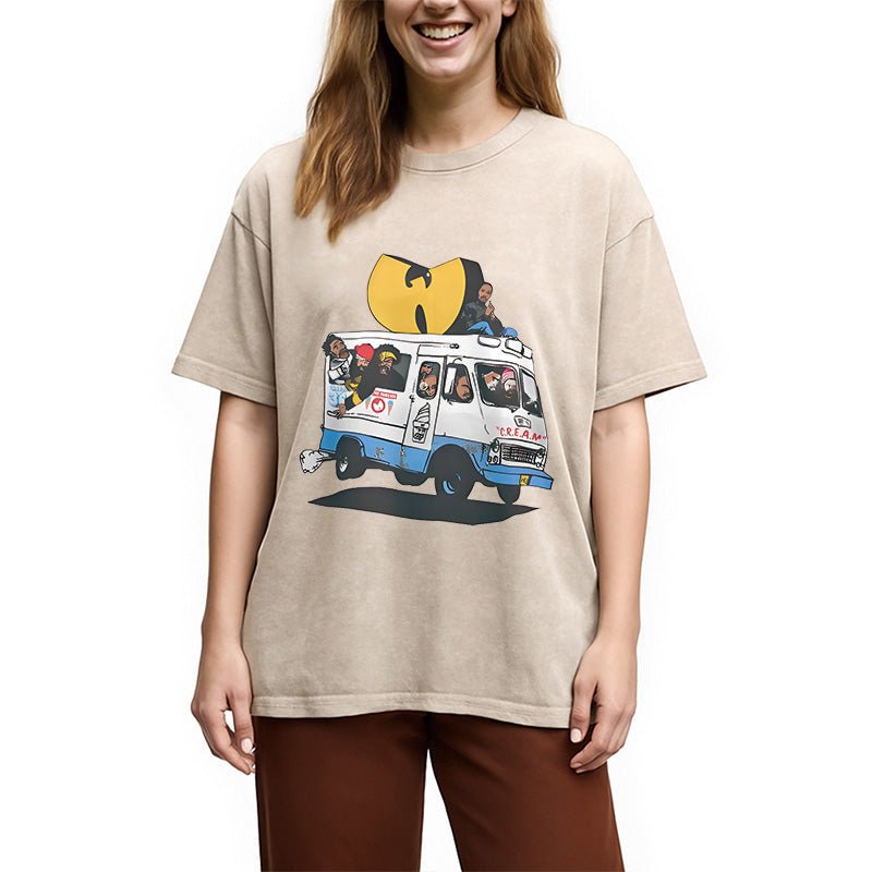 bbb Wu Tang Retro Hip Hop Washed T-Shirt