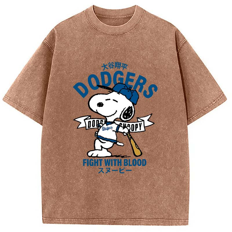 bbb Dodgers Fight With Blood Washed T-Shirt