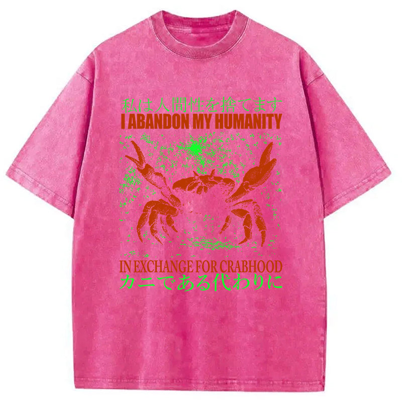 bbb Vintage Japanese Crab Jokes Washed T-Shirt