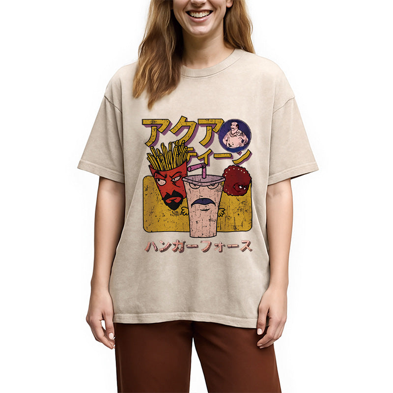 bbb Aqua Teen Hunger Force Japanese Retro Washed T-Shirt