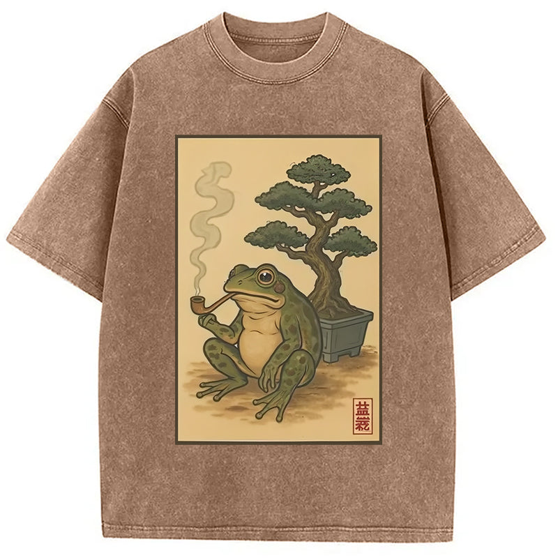bbb Japanese Frog & Bonsai Washed T-Shirt