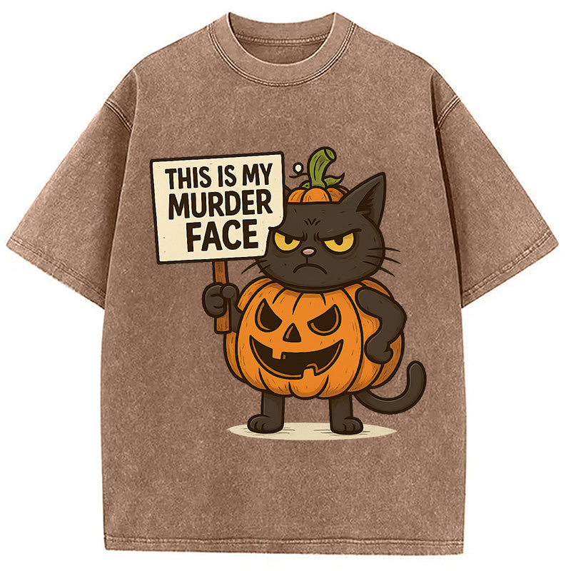 bbb This Is My Murder Face Washed T-Shirt