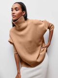 Soft Cozy Women Turtleneck Sweater - Oversized Pullover