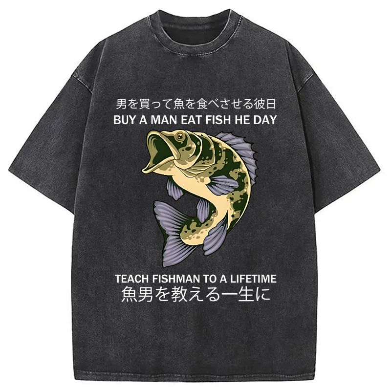bbb Teach A Man To Fish Washed T-Shirt