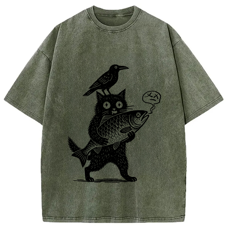 bbb Black Animals Washed T-Shirt