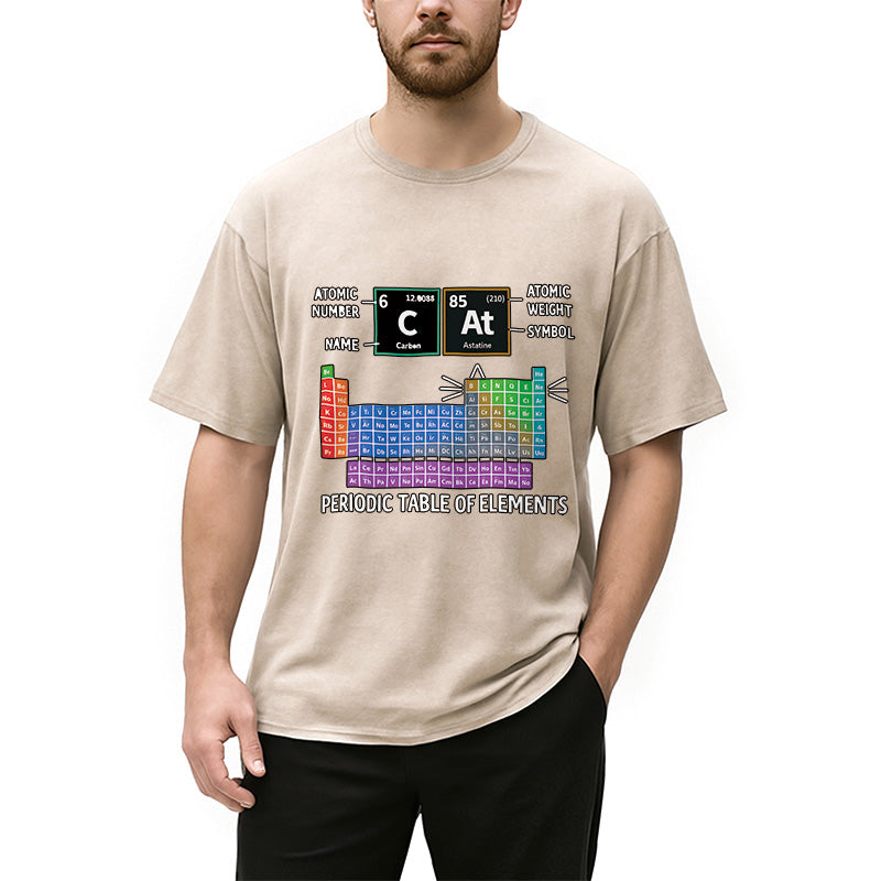 bbb Cat Periodic Table Chemistry Washed T-Shirt
