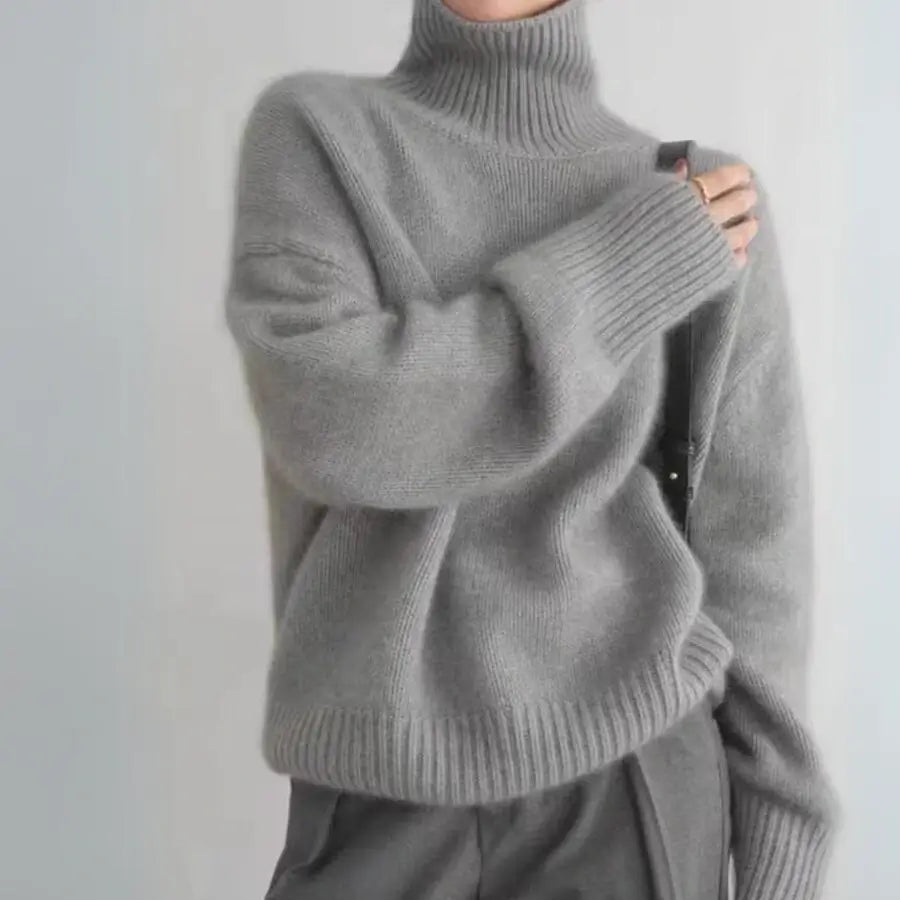 Cashmere Sweater - Soft Oversized Turtleneck Knit for Women
