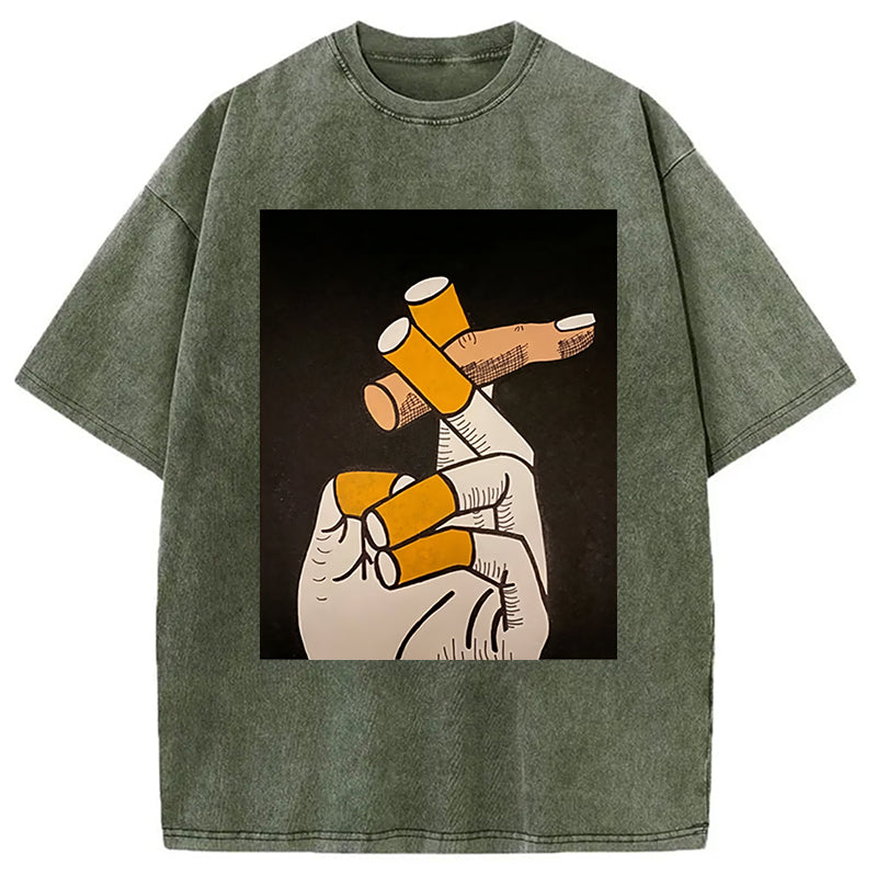 bbb Finger Cigarette Washed T-Shirt