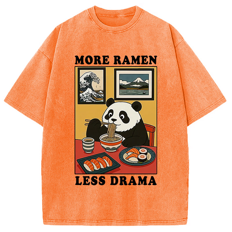 bbb More Ramen Less Drama Panda Washed T-Shirt