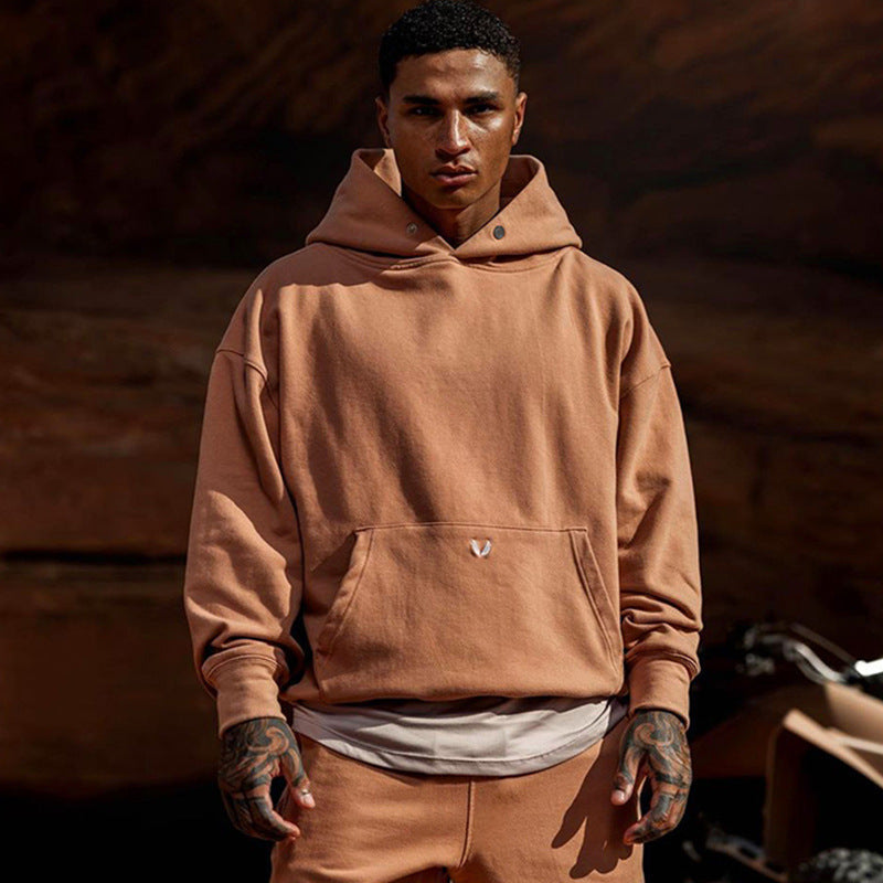 Oversized Relaxed Men's Pullover Hoodie - Cotton, Casual