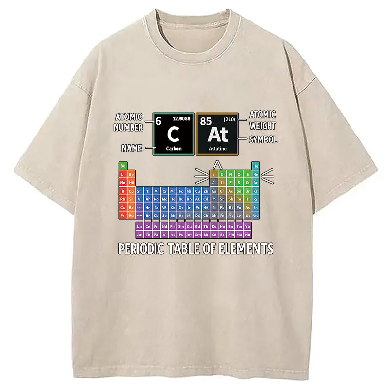 bbb Cat Periodic Table Chemistry Washed T-Shirt