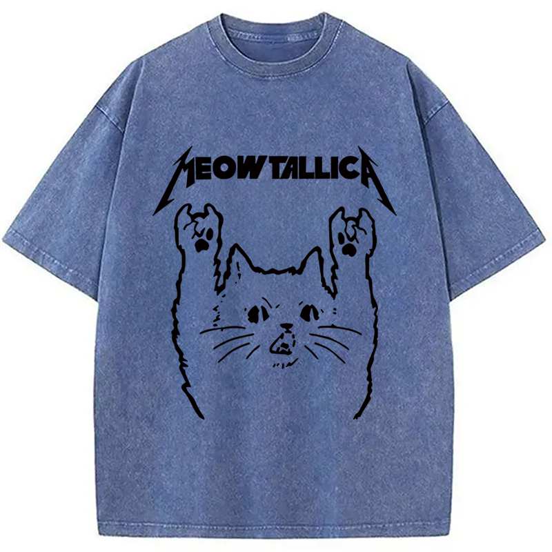 bbb Vintage Album Cat Meowtallica Japan Washed T-Shirt