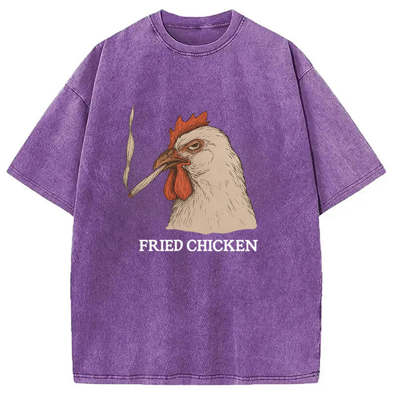 bbb Fried Chicken 420 Smoking Meme Washed T-Shirt