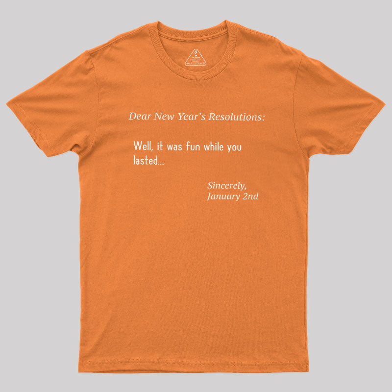Dear New Year Resolutions  T-Shirt