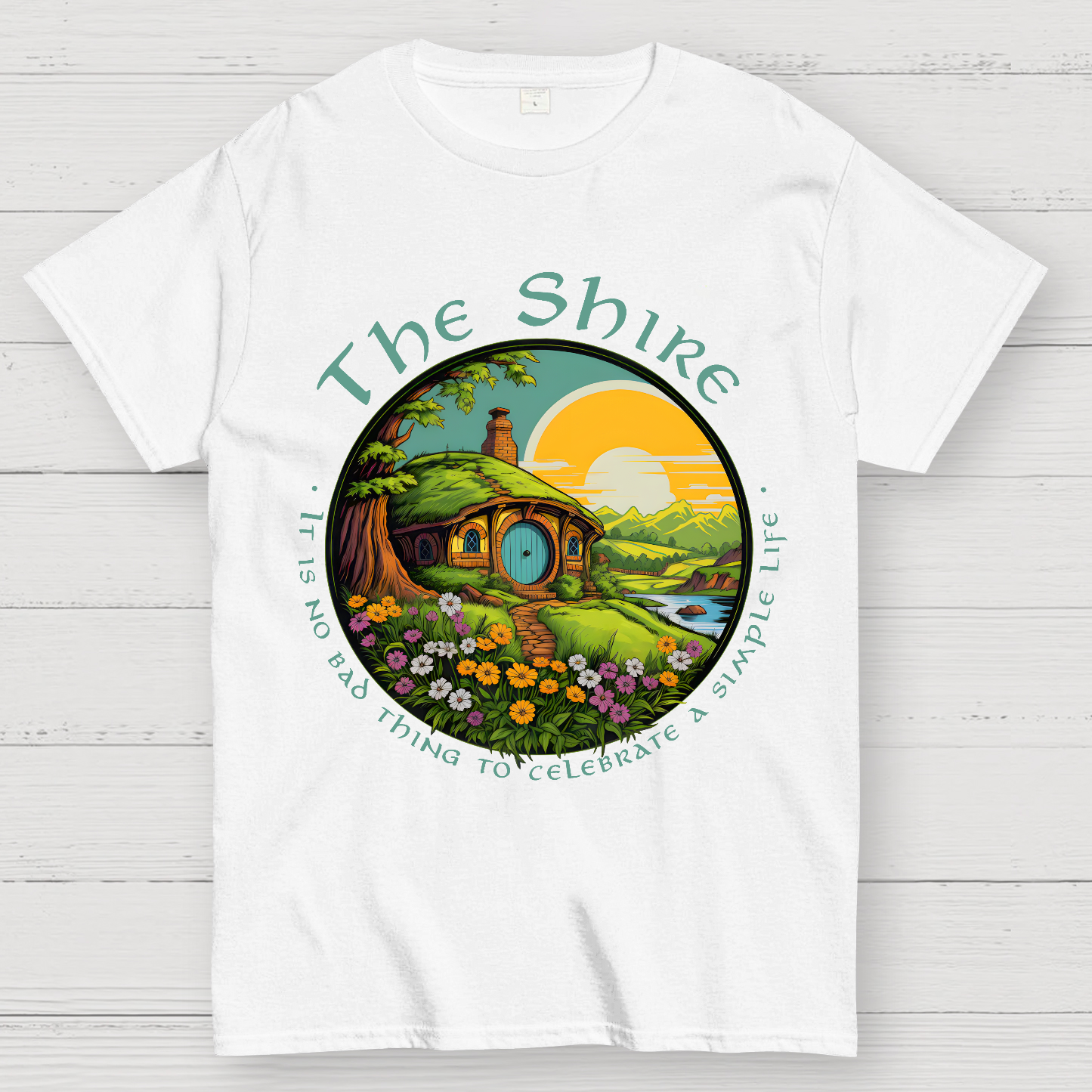 The Shire Home Middle Earth Wizard Journey Fellowship Elvish Bookish  T-Shirt