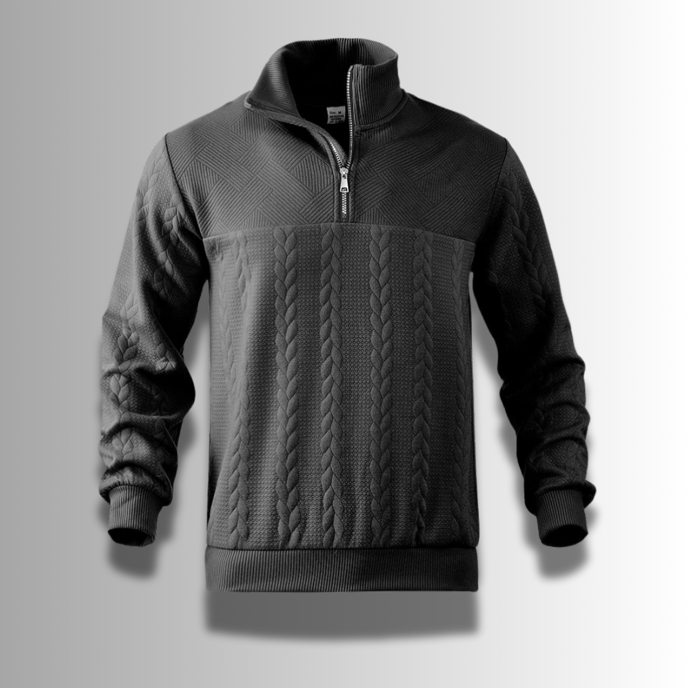 Warm Classic Men's Merino Quarter Zip Sweater – Cable, Wool