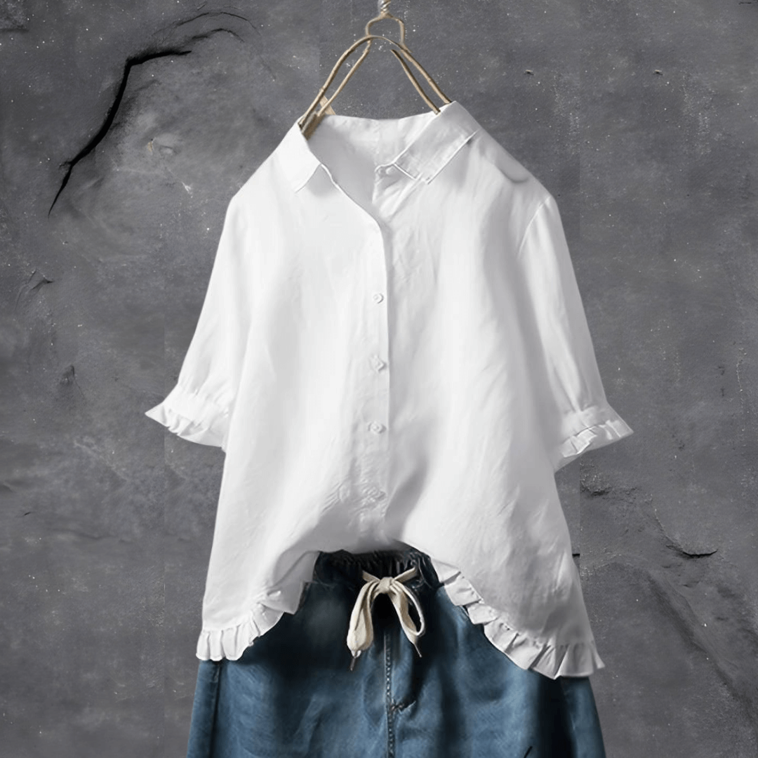 Breathable women's linen blouse – relaxed fit, high-quality fabric, for everyday and special occasions