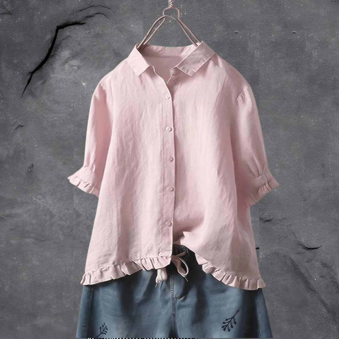 Breathable women's linen blouse – relaxed fit, high-quality fabric, for everyday and special occasions